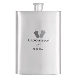 ENKEL MINIMAL lägg till ditt namn anpassad groomsm Fickplunta