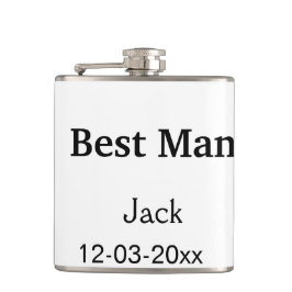 ENKEL MINIMAL lägg till ditt namn bästa man Fickplunta