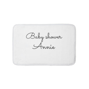 enkel minimal lägg till ditt namn text baby shower badrumsmatta