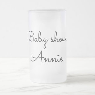 enkel minimal lägg till ditt namn text baby shower frostat ölglas