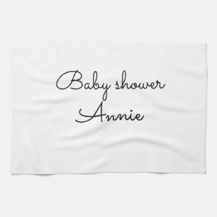 enkel minimal lägg till ditt namn text baby shower kökshandduk