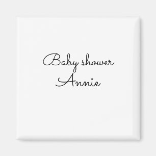 enkel minimal lägg till ditt namn text baby shower magnet