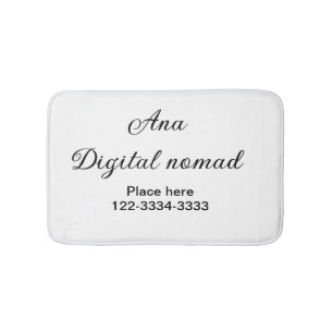 Enkel minimal lägg till ditt namn text plats stad  badrumsmatta