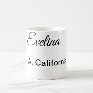 Enkel minimal lägg till ditt namn text plats stad  kaffemugg