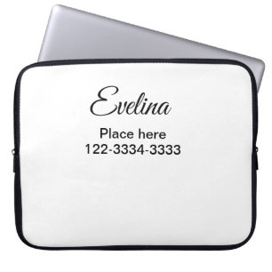 Enkel minimal lägg till ditt namn text plats stad laptop fodral
