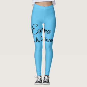 Enkel minimal lägg till ditt namn text plats stad leggings