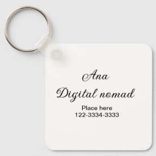 Enkel minimal lägg till ditt namn text plats stad nyckelring