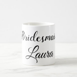Enkel minimal lägg till namn brudtärna gåva år kaffemugg