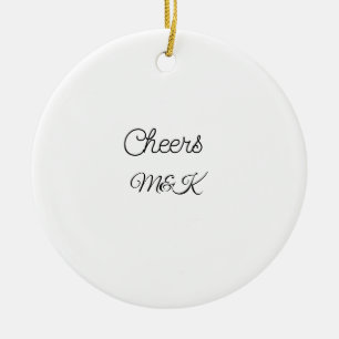 Enkel minimal lägg till namn Cheers par namn anpas Julgransprydnad Keramik