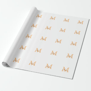 enkel minimal lägg till namn monogram orangebrun presentpapper