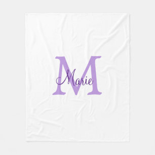 enkel minimal lägg till namn monogram rosa röd   k fleecefilt