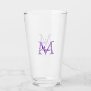 enkel minimal lägg till namn monogram rosa röd k glaskopp