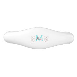 enkel minimal lägg till namn monogram rosa röd   k handtag