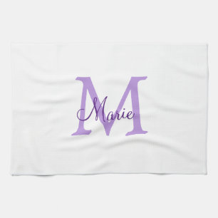 enkel minimal lägg till namn monogram rosa röd k kökshandduk