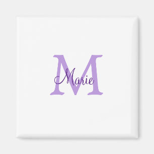 enkel minimal lägg till namn monogram rosa röd k magnet