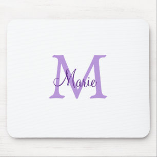enkel minimal lägg till namn monogram rosa röd k musmatta