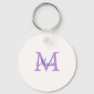 enkel minimal lägg till namn monogram rosa röd k nyckelring