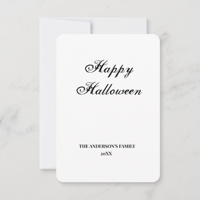enkel minimal lägga till din texthalloween tack kort (Framsida)