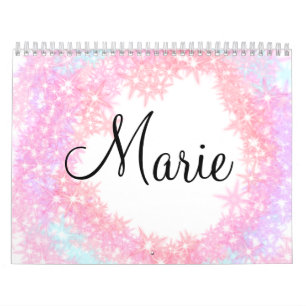 enkel minimal ljus rosa lägg till ditt namn flicki kalender