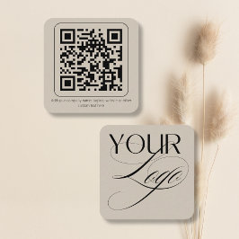 Enkel Minimal Logotyp QR-kod Anpassad Text Fyrkantigt Visitkort