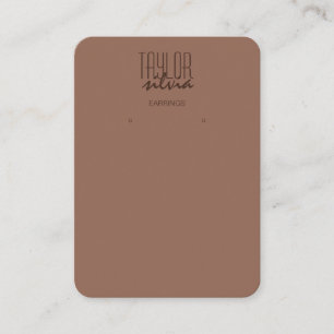 enkel minimal mocha mousse Earring visning Card Visitkort