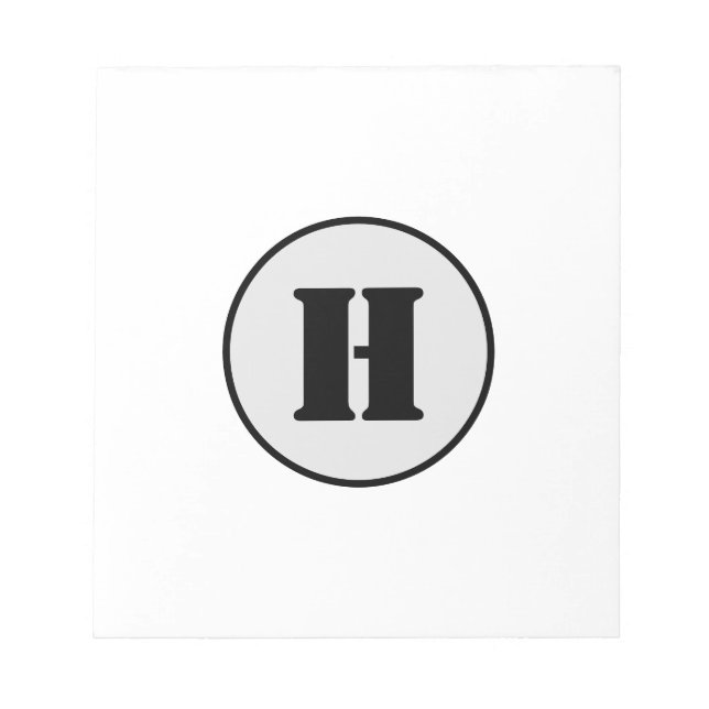 ENKEL MINIMAL MODERN MONOGRAM ELEGANT STIL CHIC ANTECKNINGSBLOCK (Framsida)