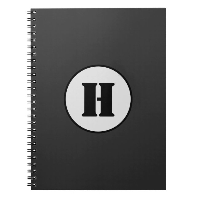 ENKEL MINIMAL MODERN MONOGRAM ELEGANT STIL CHIC ANTECKNINGSBOK (Framsidan)