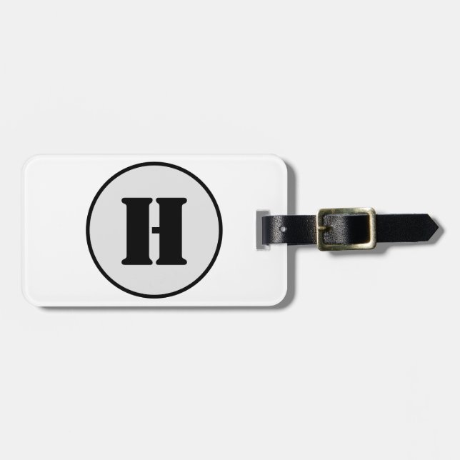 ENKEL MINIMAL MODERN MONOGRAM ELEGANT STIL CHIC BAGAGEBRICKA (Horisontell Framsida)
