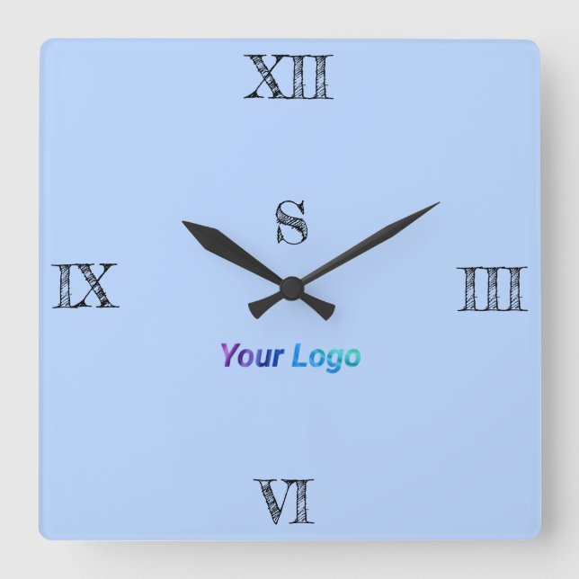 ENKEL MINIMAL MODERN MONOGRAM ELEGANT STIL CHIC FYRKANTIG KLOCKA (Framsida)