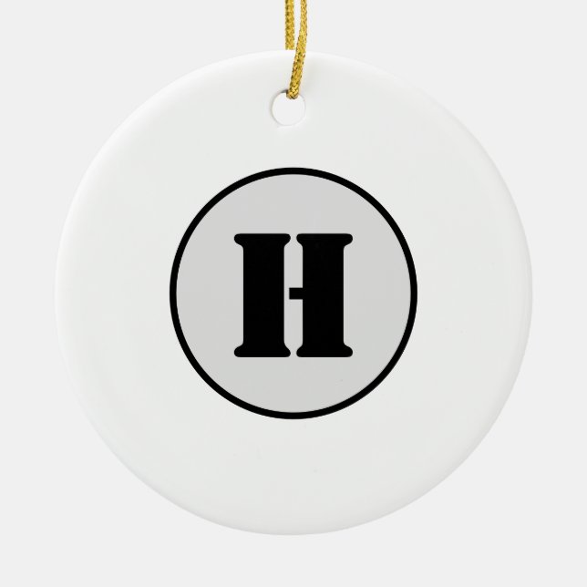 ENKEL MINIMAL MODERN MONOGRAM ELEGANT STIL CHIC JULGRANSPRYDNAD KERAMIK (Framsidan)