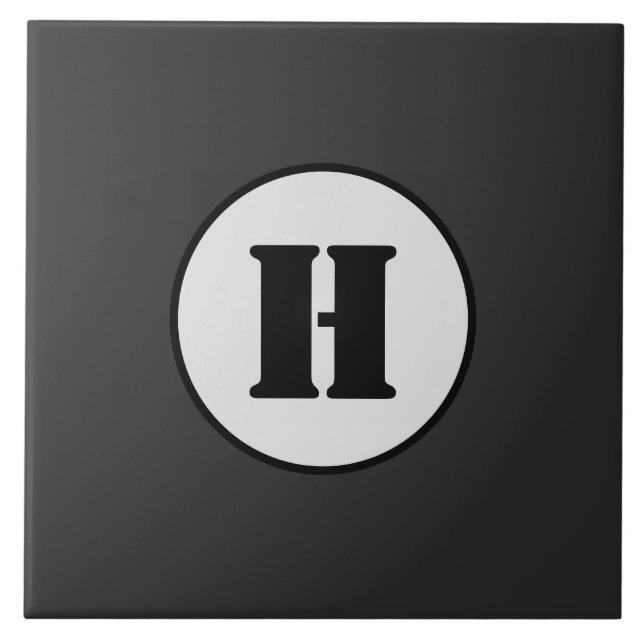 ENKEL MINIMAL MODERN MONOGRAM ELEGANT STIL CHIC KAKELPLATTA (Framsidan)