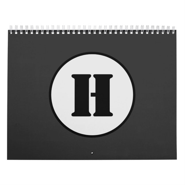 ENKEL MINIMAL MODERN MONOGRAM ELEGANT STIL CHIC KALENDER (Omslag)