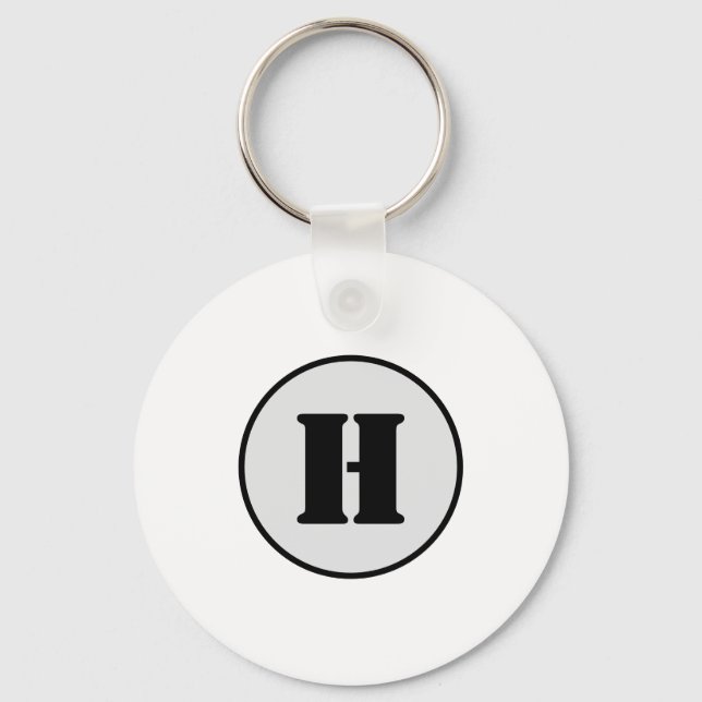 ENKEL MINIMAL MODERN MONOGRAM ELEGANT STIL CHIC NYCKELRING (Framsida)