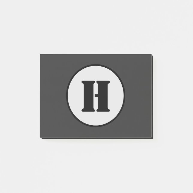 ENKEL MINIMAL MODERN MONOGRAM ELEGANT STIL CHIC POST-IT BLOCK (Framsida)