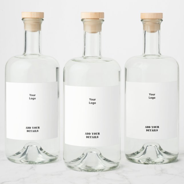 ENKEL MINIMAL MODERN MONOGRAM ELEGANT STIL CHIC SPRITFLASKOR ETIKETT (Flaskor)