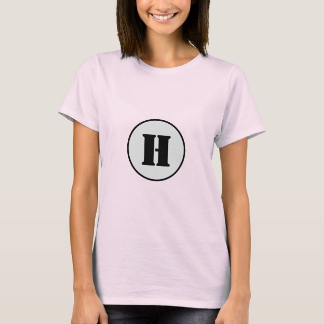 ENKEL MINIMAL MODERN MONOGRAM ELEGANT STIL CHIC T SHIRT (Framsida)