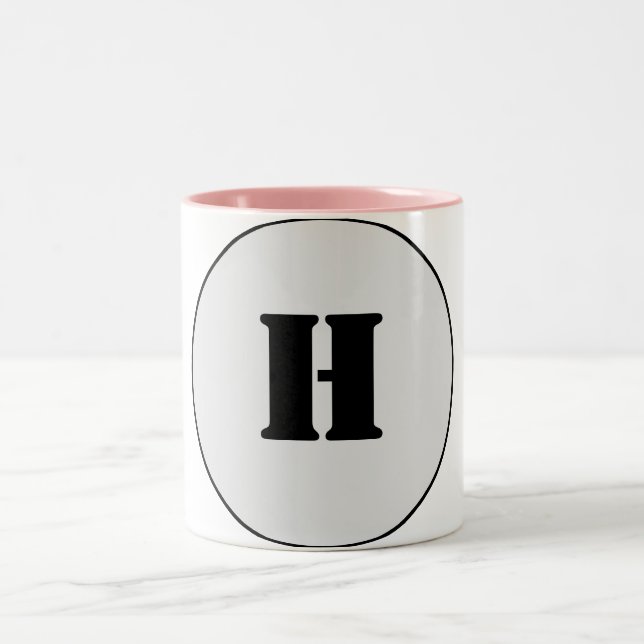 ENKEL MINIMAL MODERN MONOGRAM ELEGANT STIL CHIC Två-Tonad MUGG (Center)