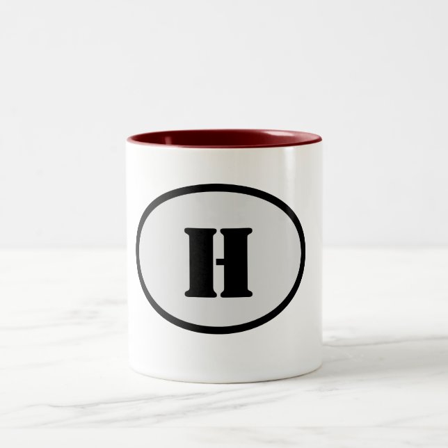 ENKEL MINIMAL MODERN MONOGRAM ELEGANT STIL CHIC Två-Tonad MUGG (Center)