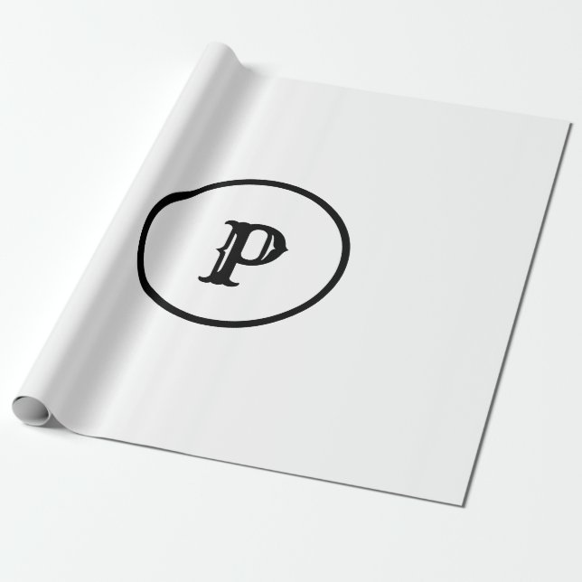 ENKEL MINIMAL MODERN MONOGRAM ELEGANT STIL TOTE PRESENTPAPPER (Utrullad)