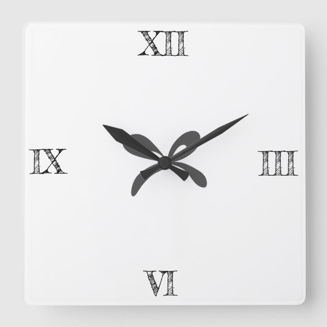ENKEL MINIMAL MODERN MONOGRAM ELEGANTA STIL CHIC  FYRKANTIG KLOCKA (Framsida)