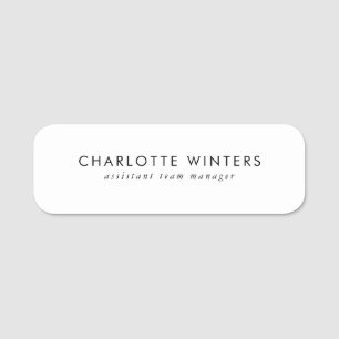 Enkel, minimal, modern Professionell anställd Namnbricka