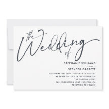 Enkel Minimal Modern Skript Bröllopsinbjudan