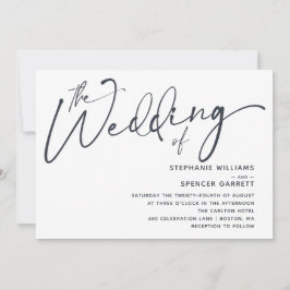 Enkel Minimal Modern Skript Bröllopsinbjudan Inbjudningar