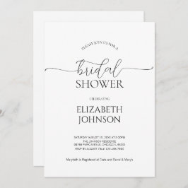 Enkel, minimal Möhippa för svartvitt i skript Inbjudningar