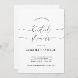 Enkel, minimal Möhippa för svartvitt i skript Inbjudningar