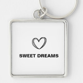 enkel minimal monogram anpassat namn fyrkantig silverfärgad nyckelring