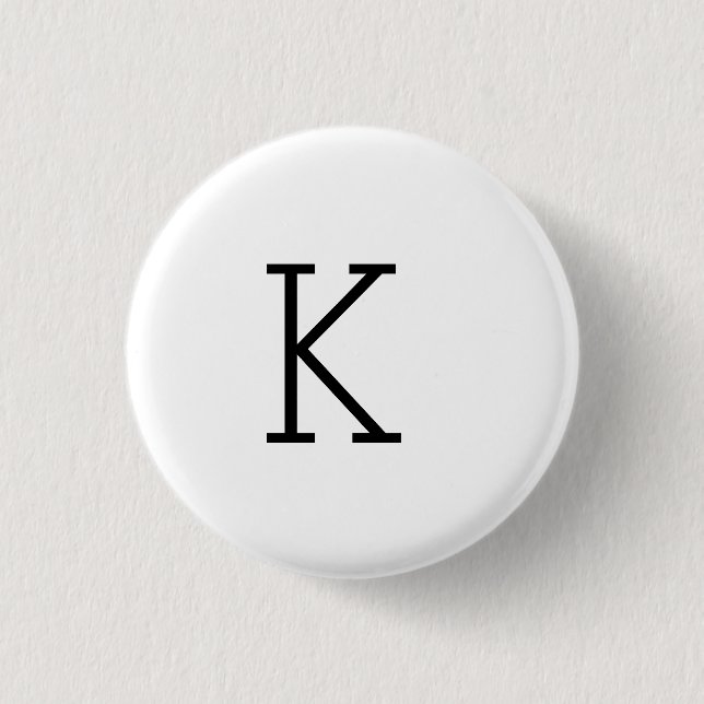 ENKEL MINIMAL MONOGRAM ANPASSAT NAMN KEYCHAIN KNAPP (Framsida)