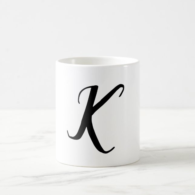ENKEL MINIMAL MONOGRAM ANPASSAT NAMN NYCKELRING KAFFEMUGG (Center)