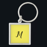ENKEL MINIMAL MONOGRAM ELEGANT KEYCHAIN FYRKANTIG SILVERFÄRGAD NYCKELRING<br><div class="desc">UTFORMNING</div>