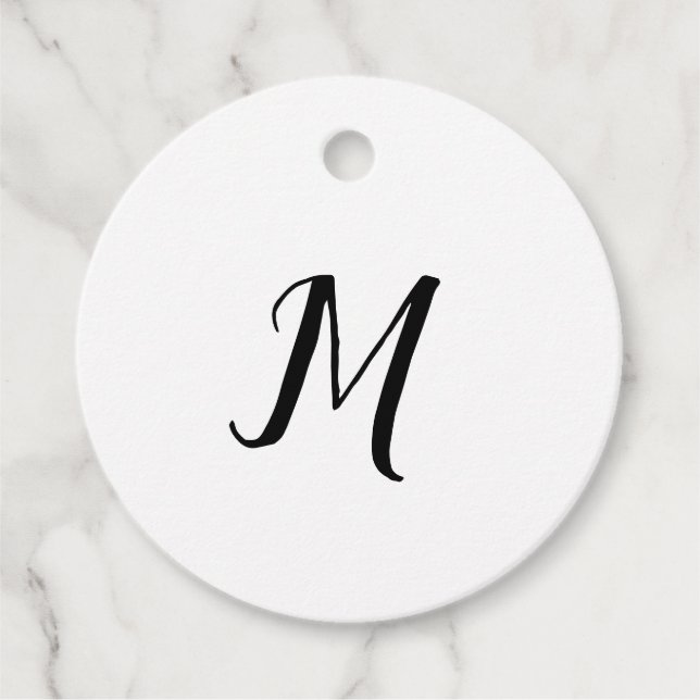 ENKEL MINIMAL MONOGRAM ELEGANT KEYCHAIN GÅVOR ETIKETTER (Framsida)